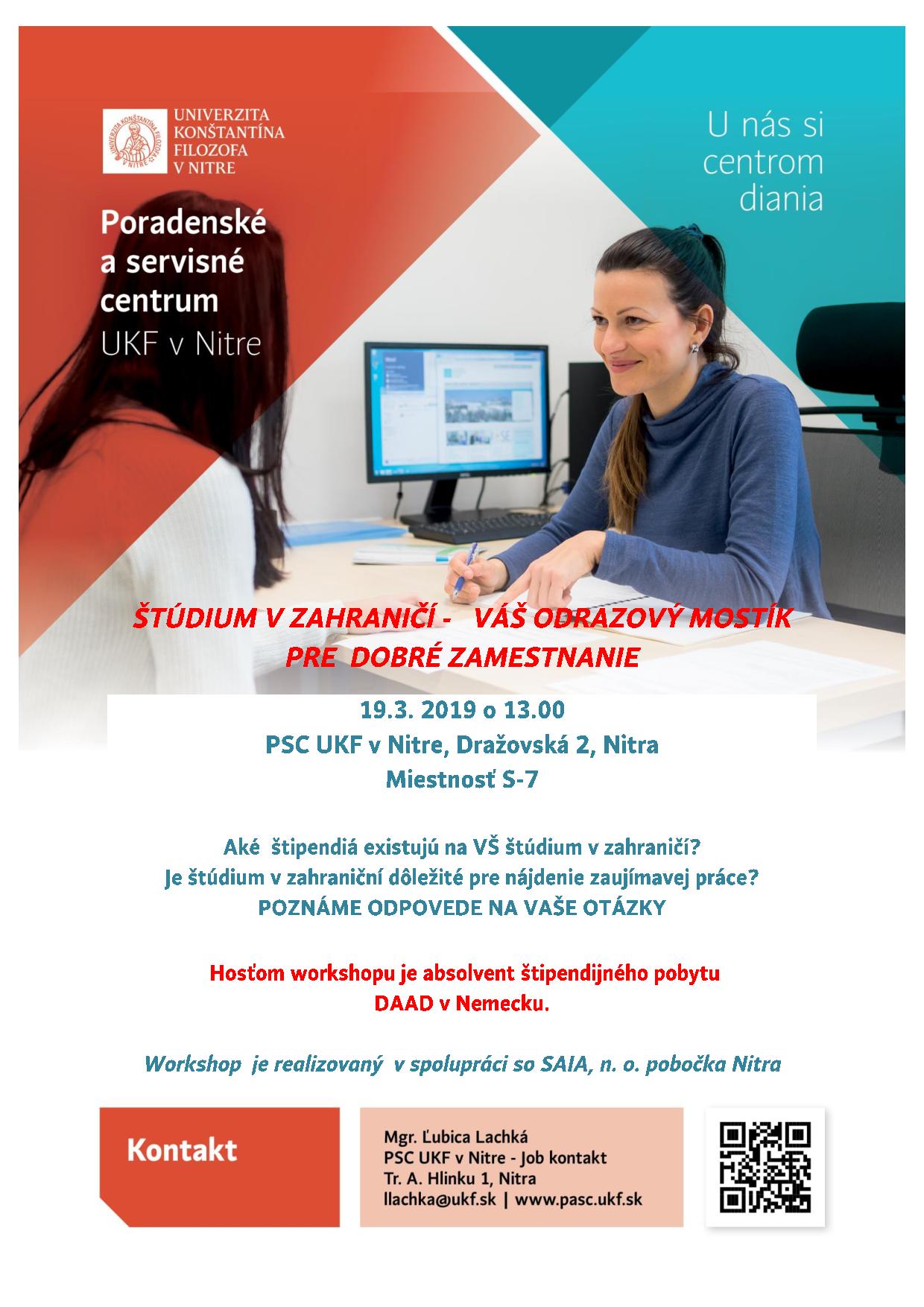 Pozvanka na workshop stipendia