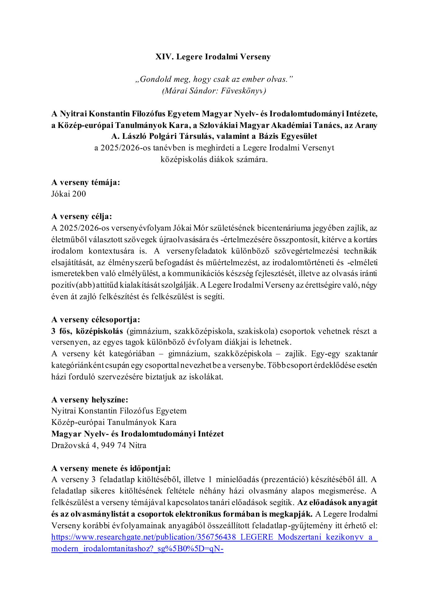 XIV Legere felhivas Page1