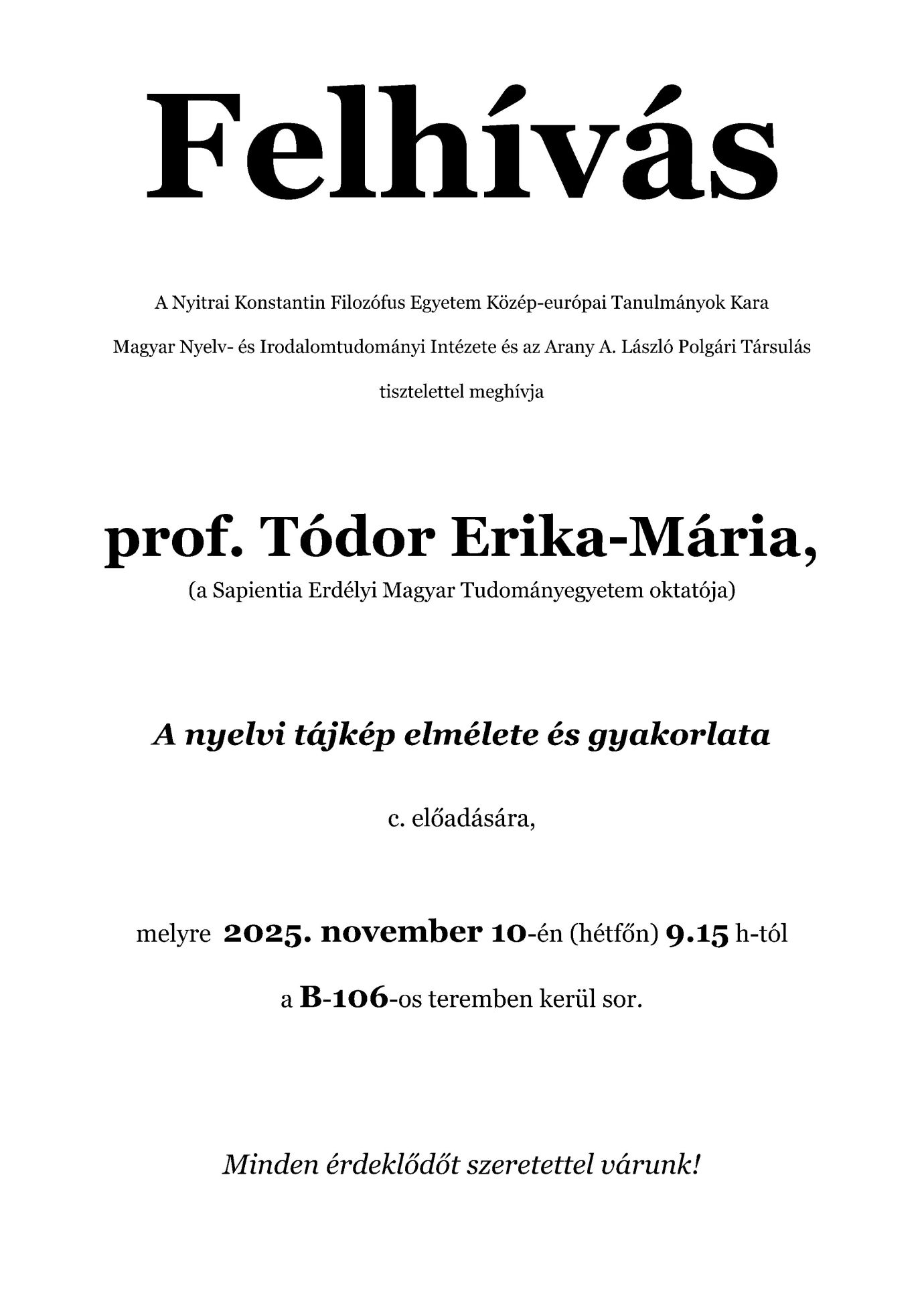 Eloadas Todor Erika Maria 2025