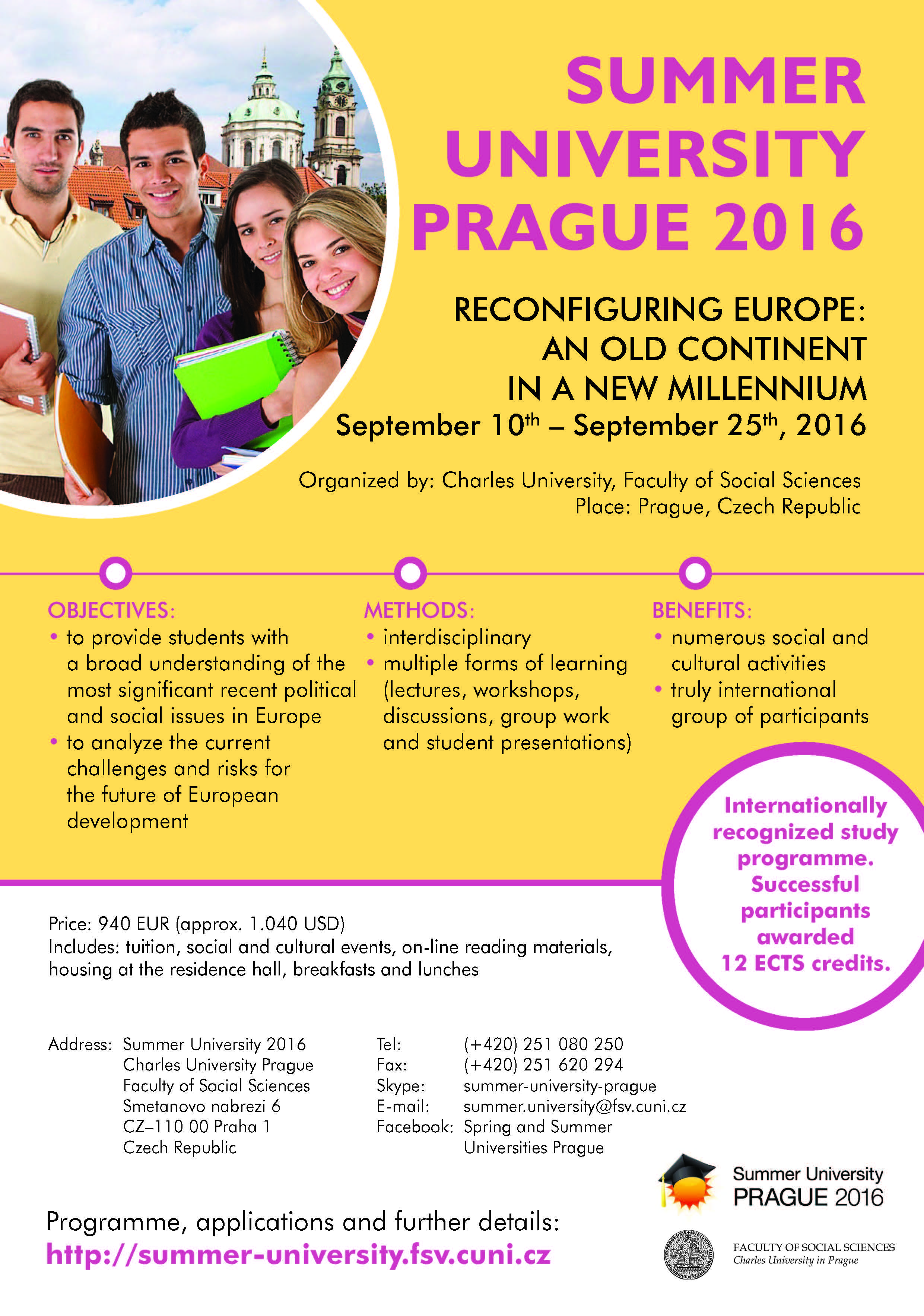 Charles University in Prague Summer University 2016