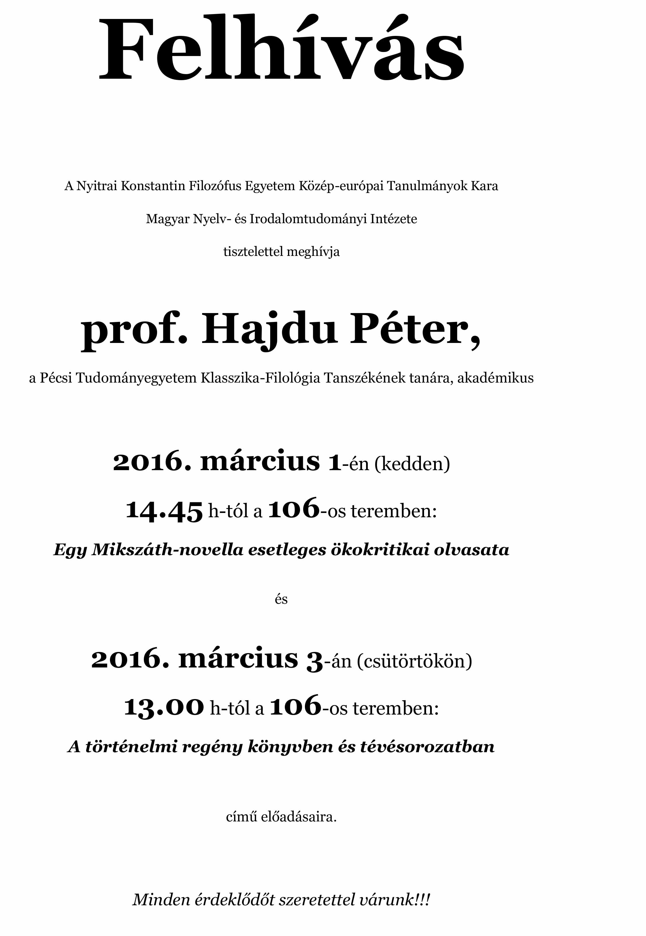 Eloadas Hajdu Peter 2016